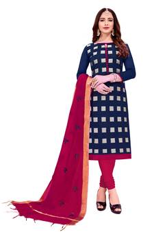 Blue Woven Jacquard Salwar