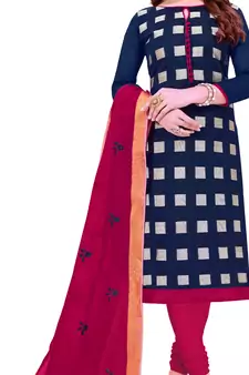 Blue Woven Jacquard Salwar