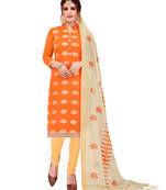 Orange Woven Jacquard Salwar