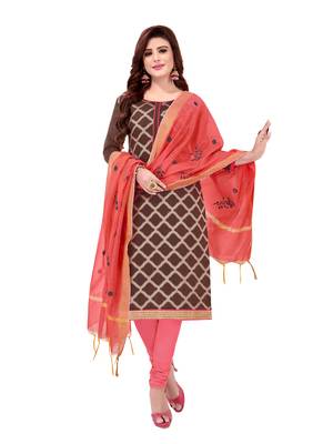 Brown Woven Jacquard Salwar 1
