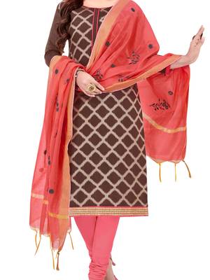 Brown Woven Jacquard Salwar 2