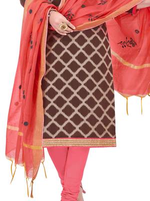 Brown Woven Jacquard Salwar 3