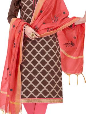 Brown Woven Jacquard Salwar 4