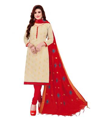 Beige Woven Jacquard Salwar 1