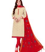 Beige Woven Jacquard Salwar