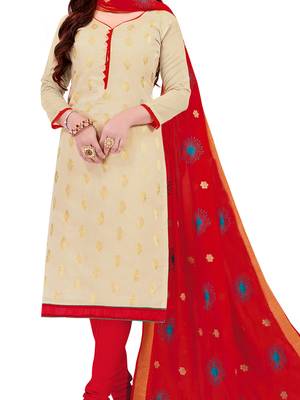 Beige Woven Jacquard Salwar 2