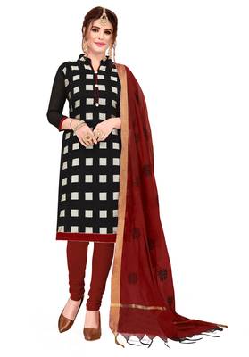 Black Woven Jacquard Salwar 1
