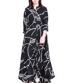 Black printed cotton kurtas-and-kurtis