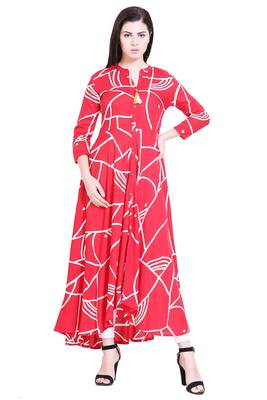 Red printed cotton kurtas-and-kurtis 1