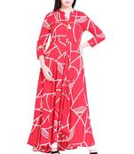 Red printed cotton kurtas-and-kurtis