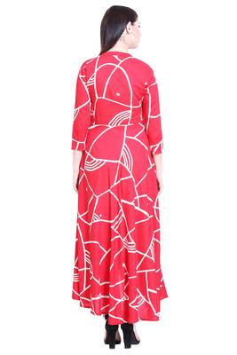 Red printed cotton kurtas-and-kurtis 2
