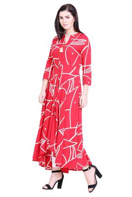 Red printed cotton kurtas-and-kurtis 3