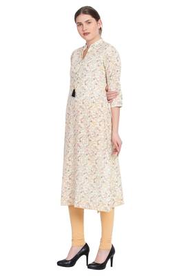 Off-white printed cotton kurtas-and-kurtis 3