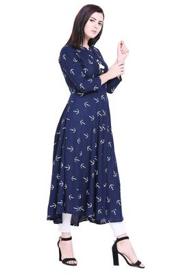 Blue printed cotton kurtas-and-kurtis 3