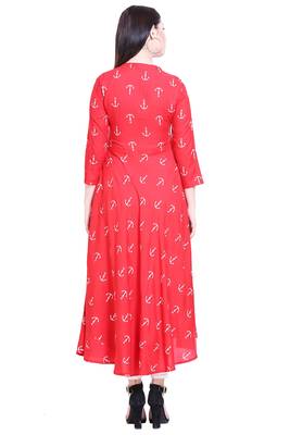 Red printed cotton kurtas-and-kurtis 2
