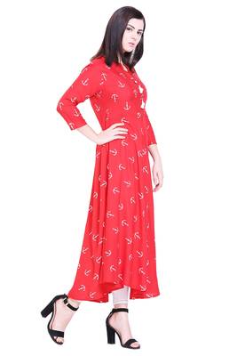 Red printed cotton kurtas-and-kurtis 4