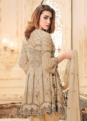 Yellow embroidered net salwar 2