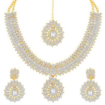 Gold diamond necklace-sets 1