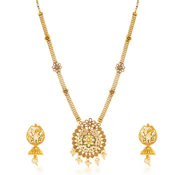 Gold pearl necklace-sets 1