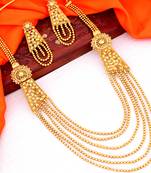 Gold pearl necklace-sets