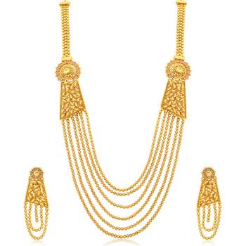 Gold pearl necklace-sets 2