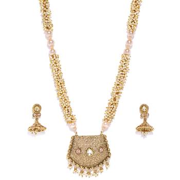 Gold pearl necklace-sets 1