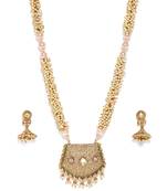 Gold pearl necklace-sets