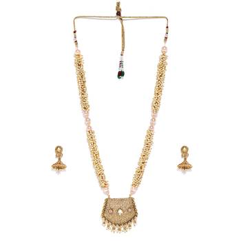 Gold pearl necklace-sets 2