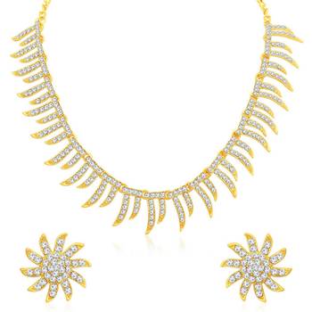 Gold diamond necklace-sets 1