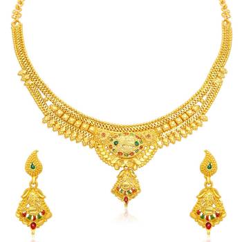 Gold pearl necklace-sets 1
