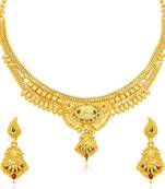 Gold pearl necklace-sets