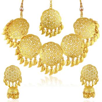 Gold pearl necklace-sets 1