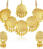 Gold pearl necklace-sets