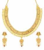 Gold pearl necklace-sets