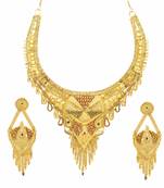 Gold pearl necklace-sets