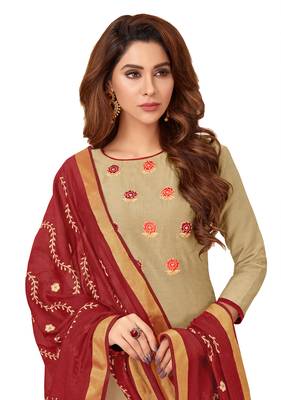 Grey Embroidered Cotton Salwar 2