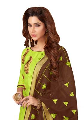 Green Embroidered Cotton Salwar 2