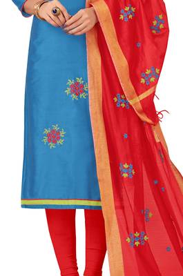 Blue Embroidered Cotton Salwar 3
