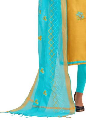 Yellow Embroidered Cotton Salwar 4