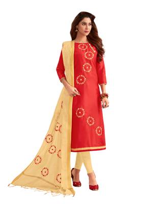 Red Embroidered Cotton Salwar 1