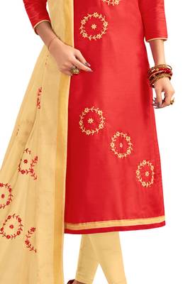 Red Embroidered Cotton Salwar 3