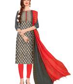 Grey Woven Jacquard Salwar