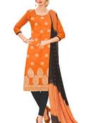 Orange Woven Jacquard Salwar