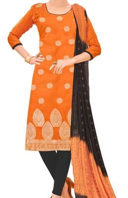 Orange Woven Jacquard Salwar 2