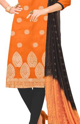 Orange Woven Jacquard Salwar 3