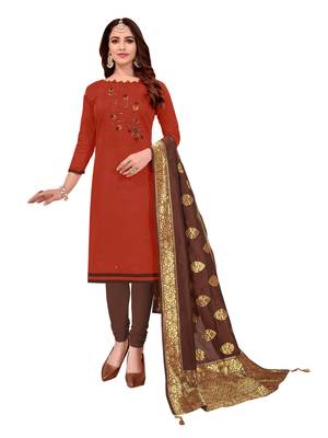 Maroon Embroidered Cotton Salwar 1