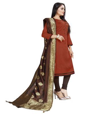 Maroon Embroidered Cotton Salwar 2