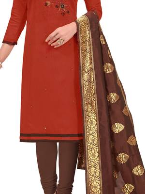 Maroon Embroidered Cotton Salwar 4