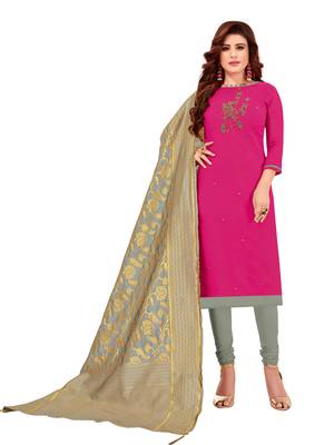 Pink Embroidered Cotton Salwar 1