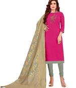 Pink Embroidered Cotton Salwar